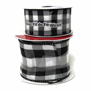 Celebrate It Buffalo Check Plaid Wired Ribbon Lot of 2
